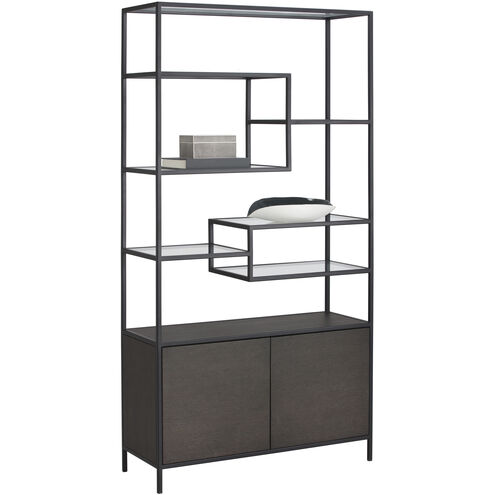 Stamos Black / Charcoal Grey Bookcase